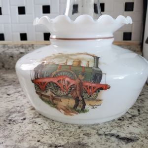 Milk Glass Hurricane Lamp Wall Scone